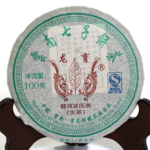 Puerh Tea – Roher Puerh-Tee-Kuchen, 100 g, 2010 Jahre gealterter Glücksdrache, Puer-Tee, Puer-Tee, Yunnan-Pu-Erh-Tee, chinesischer Tee, roher kleiner Kuchen von GOARTEA