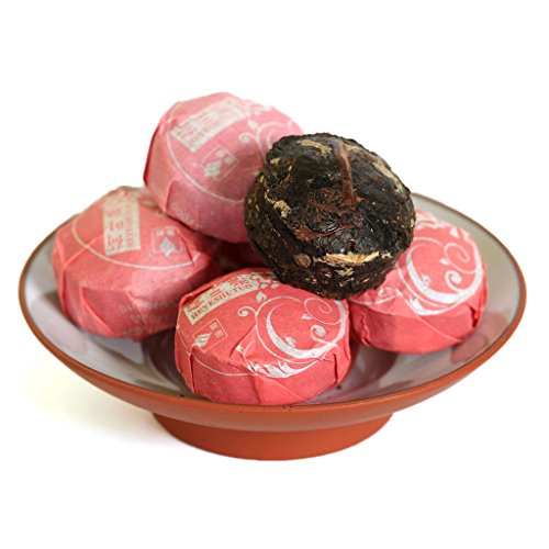 Puerh Tea – reifer Puerh-Tee-Kuchen, 20 Stück/120 ml, 2015 Jahr Lotusblatt-Geschmack – Puer-Tee Puer-Tee – Yunnan Pu-Erh-Tee Chinesischer Tee – Mini Puerh Tuocha von GOARTEA