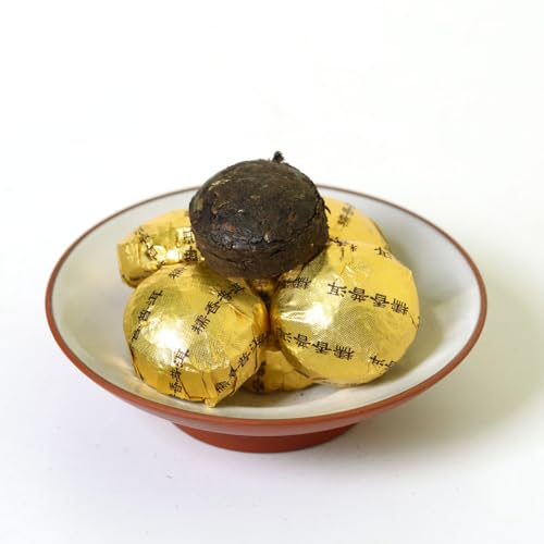 Puerh Tea – reifer Puerh-Tee-Kuchen, 80 Stück/360 ml, 2015 Jahr klebriger Klebreis-Geschmack – Puer-Tee Puer-Tee – Yunnan Pu-Erh-Tee – Chinesischer Tee – Mini Puerh Tuocha von GOARTEA