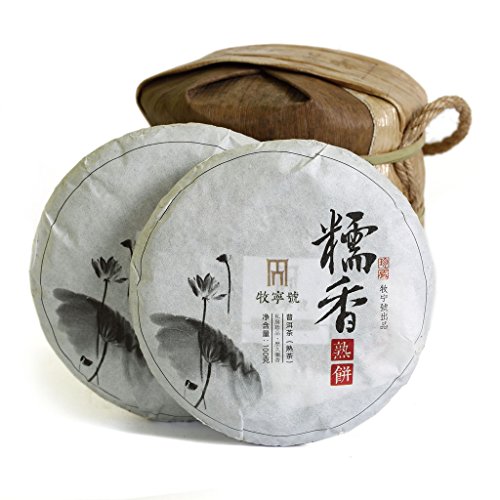 Puerh Tea – reifer Puerh-Teekuchen, 5 Stück, 100 g, 2016 Jahr Supreme Sticky Glutinous Rice Flavor – Puer-Tee Puer-Tee – Yunnan Pu-Erh Tee Chinesischer Tee von GOARTEA