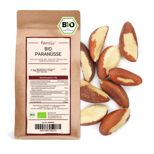 Kamelur Bio Paranüsse aus Wildsammlung - 1kg - von Hand geerntete Paranusskerne aus dem Bolivianischen Regenwald - Paranüsse 1kg ohne Zusätze von Kamelur