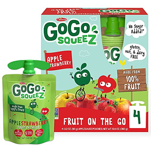 Gogo SQUEEZ Apfelmus auf der Go applestrawberry Babynahrung – 4 Pack von GOGO SQUEEZ