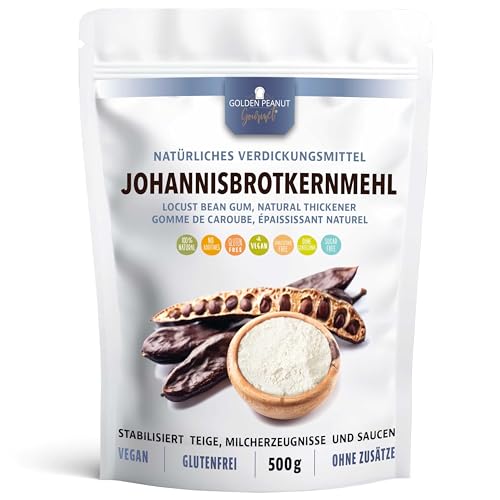 GOLDEN PEANUT Johannisbrotkernmehl 500 g - natürliches Verdickungsmittel, veganer Ei-Ersatz, glutenfreie Speisestärke, Backen und Kochen von GOLDEN PEANUT