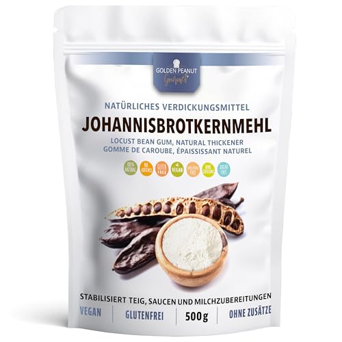 GOLDEN PEANUT Johannisbrotkernmehl 500 g - natürliches Verdickungsmittel, veganer Ei-Ersatz, glutenfreie Speisestärke, Backen und Kochen von GOLDEN PEANUT