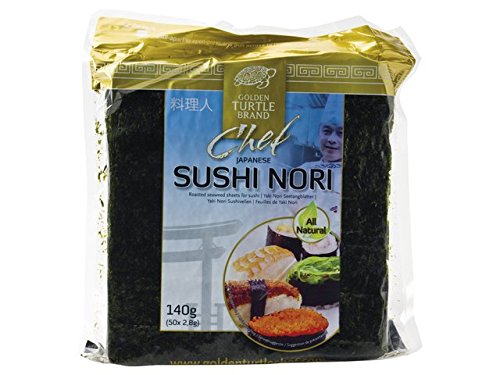 Yaki Nori gerösteter Seetang 50 Blätter, 140g von GOLDEN TURTLE CHEF