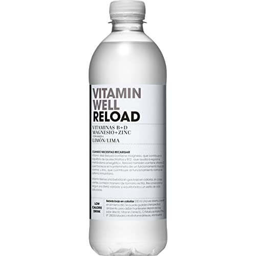 GOOD4YOU Vitamin Well Reload Erfrischungsgetränk mit Vitaminen und Mineralien Geschmack Limette Zitrone Flasche 50 cl von GOOD4YOU