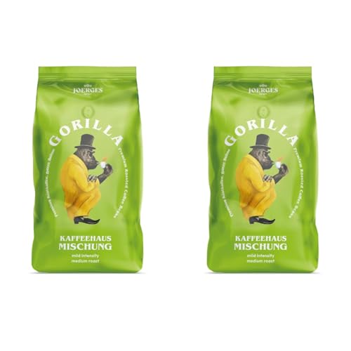 Joerges Gorilla Kaffeehaus-Mischung, 1 kg (Die Verpackung kann variieren) (Packung mit 2) von GORILLA