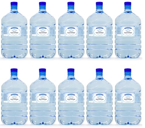 GOVITA Natürlicher Wasserkanister 12 Liter aus PET Einweg mit Standardanschluss für Spender - Trinkflaschen Haus und Büro - Höhe 45 cm (10) von GOVITA