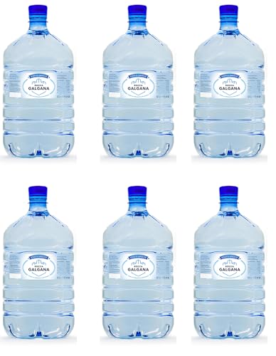 GOVITA - Set mit 6 | Natürlicher Wasserkanister 12 Liter aus PET Einweg mit Standardanschluss für Spender - Trinkflaschen Haus und Büro - Höhe 45 cm (6) von GOVITA