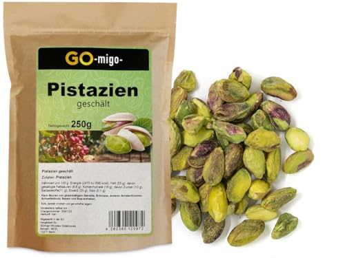 0,25kg Pistazien ungesalzen geschält ohne Schale Top & Frisch naturbelassen 250g von GOmigo