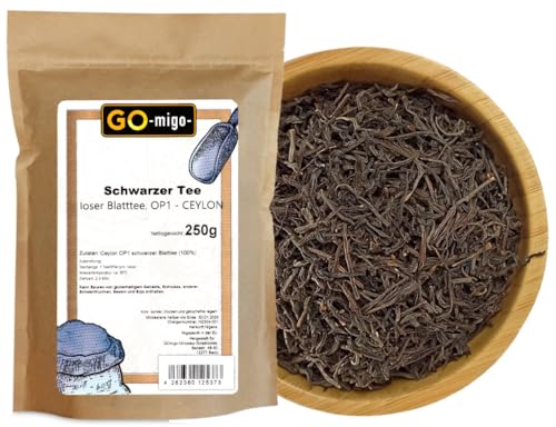 0,25kg Schwarzer Tee, schwarzer loser Blatttee OP1 - CEYLON 250g - GOmigo von GOmigo