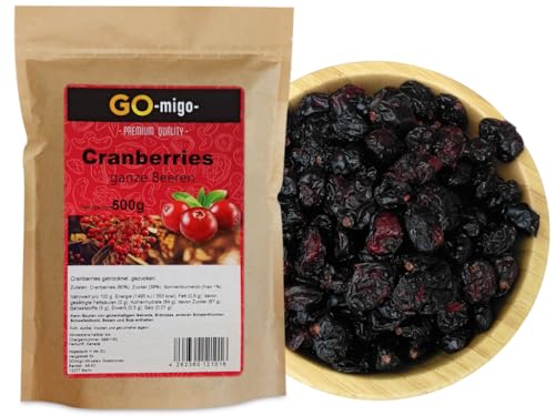 0,5kg Cranberries ganze beeren Top Qualität 500g von GOmigo