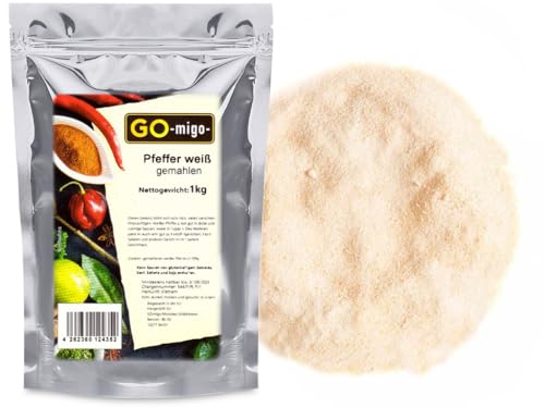 1000g Pfeffer weiß gemahlen 1kg von GOmigo