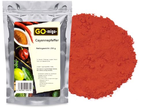 250g Cayenne Pfeffer gemahlen Cayennepfeffer Chili Pulver Top Qualität 0,25kg von GOmigo