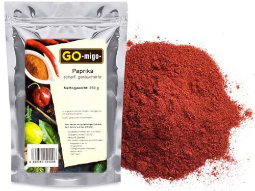 250g Paprika scharf geräucherte gemahlen echte 100 Asta Top Qualität 0,25kg von GOmigo