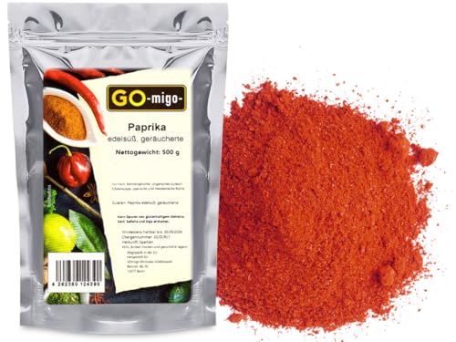 500g Paprika edelsüß geräucherte gemahlen echte 100 Asta Top Qualität von GOmigo