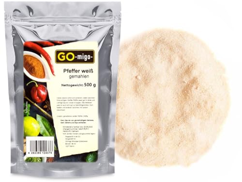 Pfeffer weiß gemahlen 500g von GOmigo