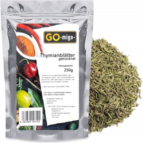 Thymianblätter getrocknet 250g Feinste Qualität- GOmigo von GOmigo