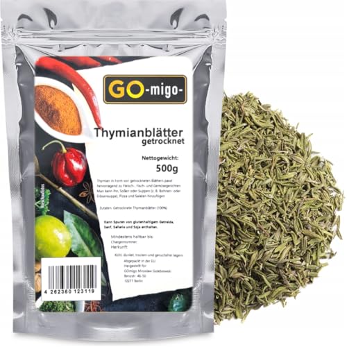 Thymianblätter getrocknet 500g Feinste Qualität- GOmigo von GOmigo