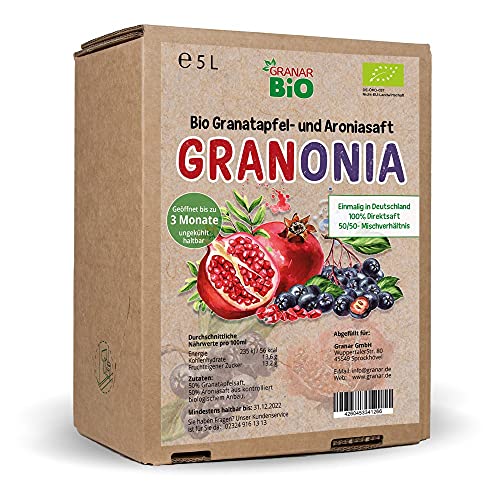 5 Liter-Box Bio Granonia - Granatapfel & Aronia Direktsaft von Granar BIO von GRANAR Geschenke der Natur