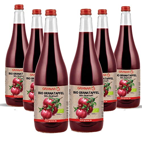 6 x 970ml Bio Granatapfel Muttersaft, Granatapfelsaft Direktsaft, Made in Germany von GRANAR Geschenke der Natur