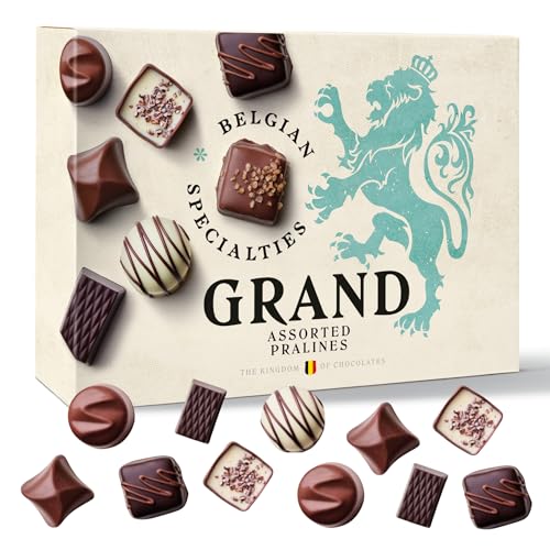 Belgische Schokolade Grand 170gr, Pralinen zum Verschenken, Schokoladen zum Verschenken, Echte Belgische Schokolade nach Familientradition – Schachtel mit verschiedenen Schokoladen. von GRAND BELGIAN SPECIALTIES