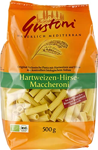 Gustoni Bio Hartweizen-Hirse-Maccheroni, bronze (6 x 500 gr) von GREAT BRITISH TRADING LIMITED