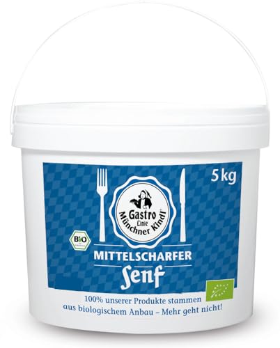 Münchner Kindl Senf Bio Mittelscharfer Senf (2 x 5 kg) von GREAT BRITISH TRADING LIMITED