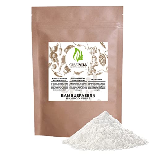 GreatVita Bambusfasern 400g - Low Carb & Glutenfrei | 100% Vegan, ohne Zusätze | Perfekt als Bindemittel & Verdickungsmittel für Backen, Kochen, Shakes & Suppen von GREAT VITA