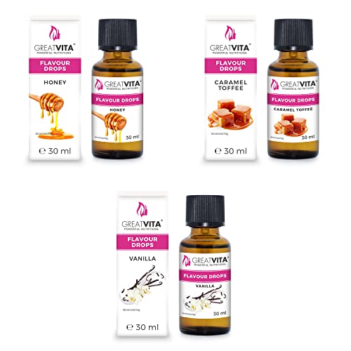 GreatVita Flavour Drops 3er- Set, Honig, Karamell, Vanille von GREAT VITA