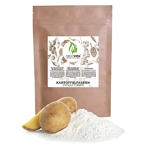 Kartoffelfasern 1600g - Low Carb, glutenfrei & vegan | Reich an Ballaststoffen, vielseitig einsetzbar - Perfekte Alternative zu Weizenmehl | kontrolliert & abgefüllt in Deutschland - GreatVita von GREAT VITA