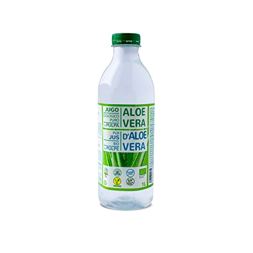 Green Frog - Pures Aloe Vera Getränk mit Fruchtfleisch (99,8%) - 1 Liter - Europäisches Bio-Zertifikat - 100% Bio - Frei von Aloinen und Zucker - Reich an Vitaminen und Aminosäuren von GREEN FROG