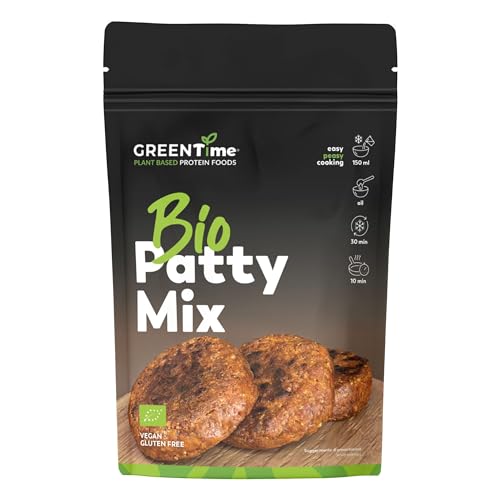 GREENTime Bio Patty Mix 135 g (vegan & glutenfrei) | pflanzliche Frikadellenalternative aus Erbsenprotein | ergibt 300 g = 6 Frikadellen | zum Braten oder Grillen | wiederverschließbar von GREENTime