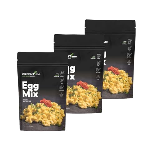 GREENTime Egg Mix 3 x 70 g (vegan & gluten free) | pflanzliche Rühreialternative aus Kichererbsenmehl | ergibt 1,2 kg = 21 Eier | zum Braten | wiederverschließbar von GREENTime