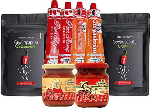 Gulaschkessel Gewürz Set Grillplanet Paprika Univer Erös Pista Paprikacreme Gulaschcreme von GRILLPLANET