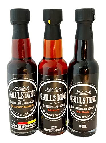 Grillstone Liquid Smoke Würzsauce Hickory, Buche und Hartholz -3 x 100ml - mit Dosierer von GRILLSTONE