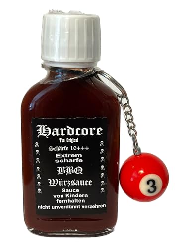 Hardcore - Extrem scharfe BBQ Würzsauce, 95ml, mit Schlüsselanhänger Rot von GRILLSTONE