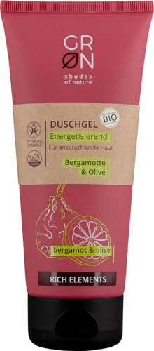 GRN [GRÜN] Duschgel Energetisierend Bio-Olive & Bio-Bergamotte 12 x 200 ml von GRN