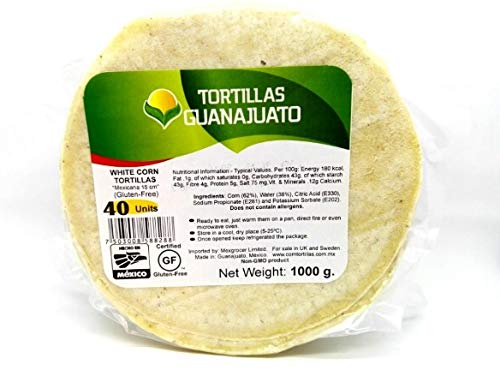 Weiße Maistortillas glutenfrei 15 cm - Guanajuato, 40St./1kg von GUANAJUATO