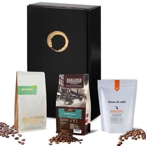 GUSTONE. Premium Kaffee Geschenkset | 3 erlesene Kaffees | Workers Dark (Berliner Kaffeerösterei) Anokhi AA (SUPREMO) Da Lagoa (chicco di caffè) von GUSTONE.