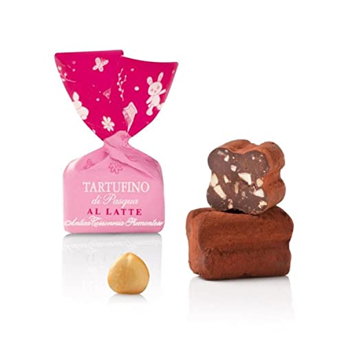 GUSTONE. Tartufini al latte 142 Stück à 7g | Antica Torroneria Piemontese | Edle Trüffel-Praline aus Italien | Schokoladentrüffel für Kaffeebeigabe | 1 kg Großpackung Ostern-Edition von GUSTONE.