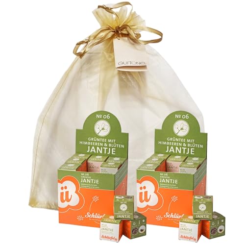 GUSTONE. Tee-Geschenkset Schlürf Bio Grüntee „Jantje“ 2 x 27 Pyramiden-Teebeutel von GUSTONE.