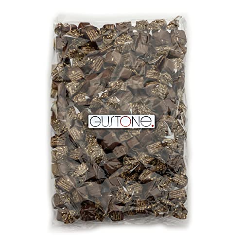 Tartufino dolce fondente 70% e fave di cacao | Antica Torroneria Piemontese | Edle Trüffel Praline aus Italien | Zartbitter Schokolade und karamellisierte Kakaobohnen | 1 kg Großpackung von GUSTONE.