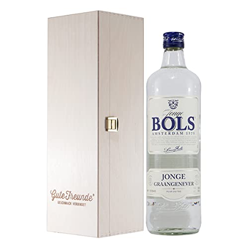 Bols Jonge Graangenever mit Geschenk-Holzkiste von GUTE FREUNDE Geschmack verbindet