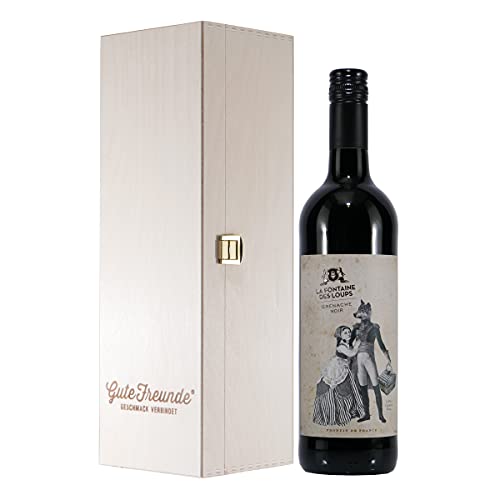 Fontaine Des Loups Grenache Noir mit Geschenk-Holzkiste von GUTE FREUNDE Geschmack verbindet