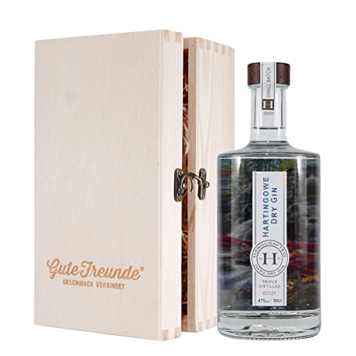 Hartingowe Dry Gin mit Geschenk-Holzkiste von GUTE FREUNDE Geschmack verbindet