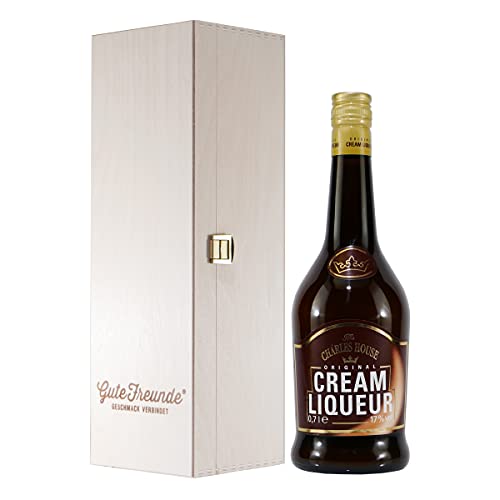 The Charles House Cream Liqueur mit Geschenk-Holzkiste von GUTE FREUNDE Geschmack verbindet