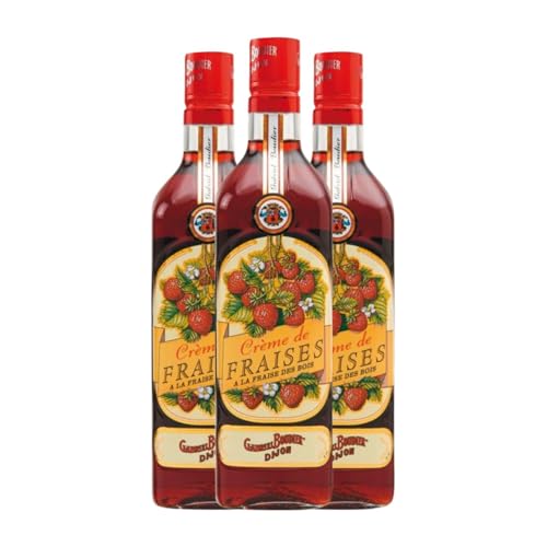 Cremelikör Gabriel Boudier Fraises Medium Flasche 50 cl (Karton mit 3 Medium Flasche von 50 cl) von Gabriel Boudier