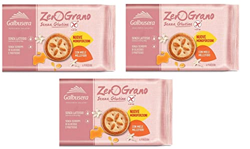 3x Galbusera Zero Grano con Miele Millefiori Kekse mit Blütenhonig Glutenfrei 260g von Galbusera Zero Grano