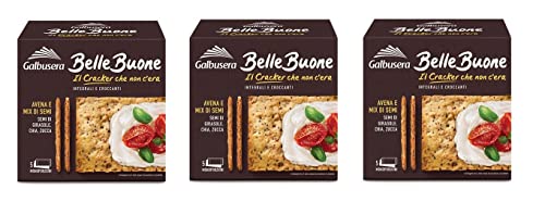 3x Galbusera BelleBuone Crackers Avena e Mix di Semi Vollkorn-Cracker mit Hafer und Samenmischung ( 5 x 40g ) 200g von Galbusera
